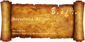 Bernfeld Örs névjegykártya