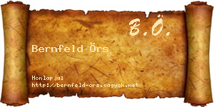 Bernfeld Örs névjegykártya